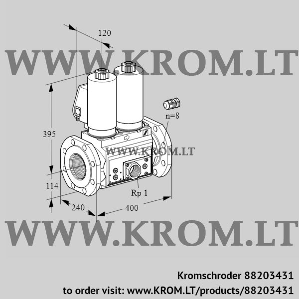 Kromschroder VCS 9125F05NNASL3E/PPEP/PPPP, 88203431 double solenoid valve, 88203431