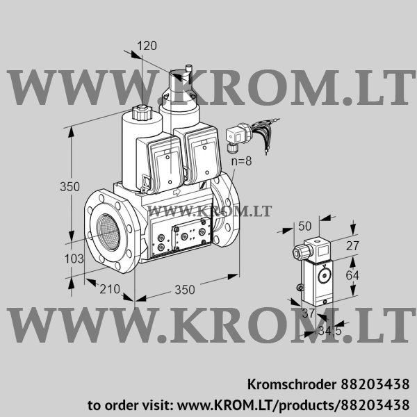 Kromschroder VCS 8100F05NLQRE/3-3P/PPEP, 88203438 double solenoid valve, 88203438