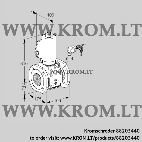 Kromschroder VAS 665F05NWGLB/PP/PP, 88203440 gas solenoid valve, 88203440