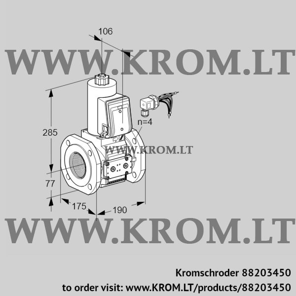 Kromschroder VAS 665F05NWE/PP/PP, 88203450 gas solenoid valve, 88203450