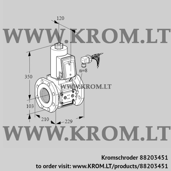 Kromschroder VAS 8100F05NWE/PP/PP, 88203451 gas solenoid valve, 88203451