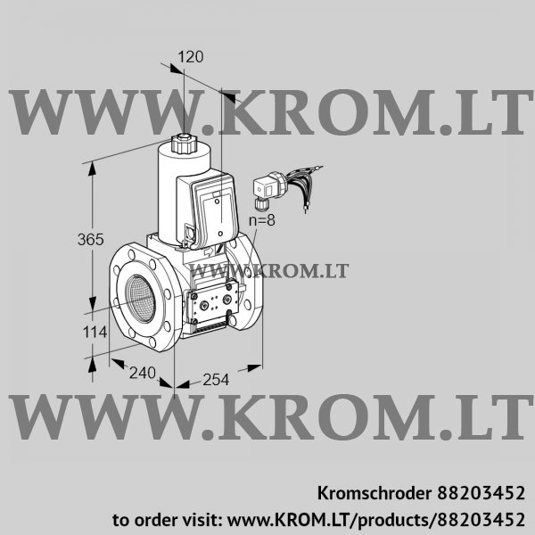 Kromschroder VAS 9125F05NAE/PP/PP, 88203452 gas solenoid valve, 88203452
