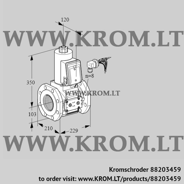 Kromschroder VAS 8100F05NQE/PP/PP, 88203459 gas solenoid valve, 88203459