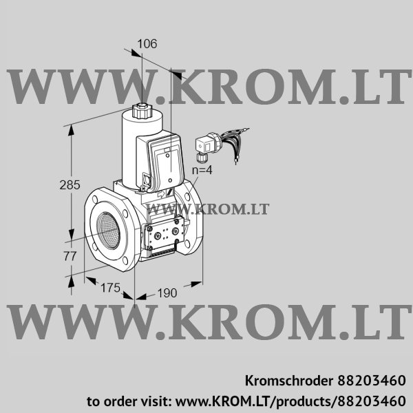 Kromschroder VAS 665F05NKE/PP/PP, 88203460 gas solenoid valve, 88203460