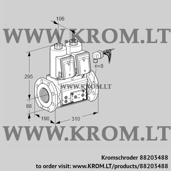 Kromschroder VCS 780F05NNQRE/PPPP/PPPP, 88203488 double solenoid valve, 88203488