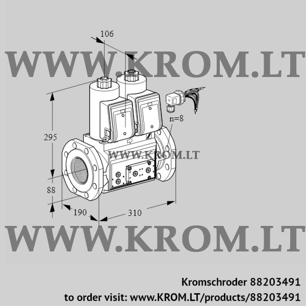 Kromschroder VCS 780F05NNKRE/PPPP/PPPP, 88203491 double solenoid valve, 88203491