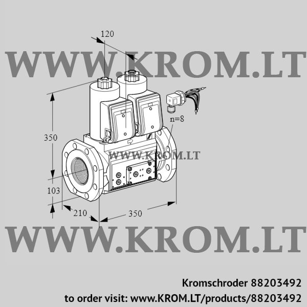 Kromschroder VCS 8100F05NNKRE/PPPP/PPPP, 88203492 double solenoid valve, 88203492