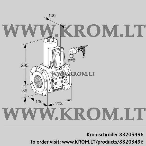 Kromschroder VAS 780F05NKE/PP/PP, 88203496 gas solenoid valve, 88203496