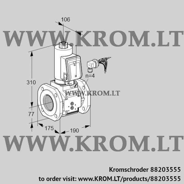 Kromschroder VAS 665F05NWSRB/PP/PP, 88203555 gas solenoid valve, 88203555