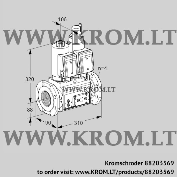 Kromschroder VCS 7T80A05NLQSRE/PPPP/PPPP, 88203569 double solenoid valve, 88203569