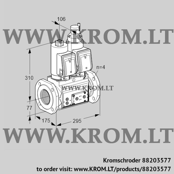 Kromschroder VCS 6T65A05NLQSRE/PPPP/PPPP, 88203577 double solenoid valve, 88203577