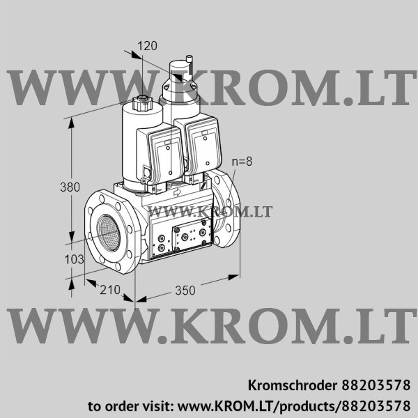 Kromschroder VCS 8T100A05NLQSRE/PPPP/PPPP, 88203578 double solenoid valve, 88203578