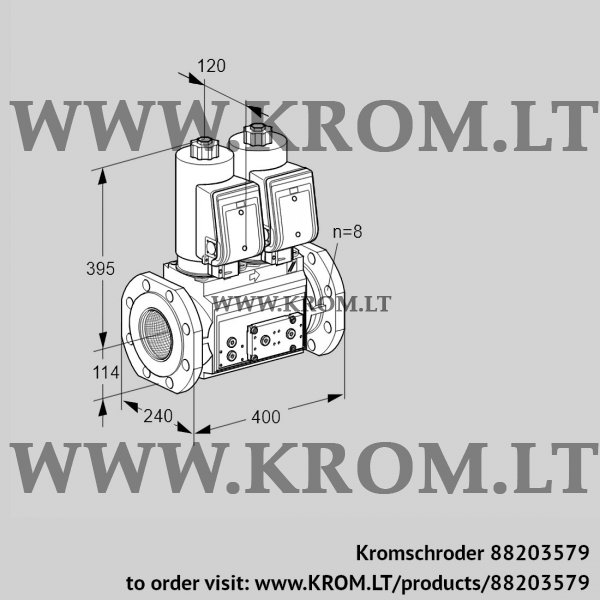 Kromschroder VCS 9T125A05NNASRE/PPPP/PPPP, 88203579 double solenoid valve, 88203579