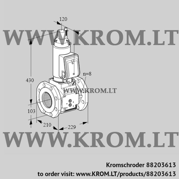 Kromschroder VAS 8T100A05LQSRB/PP/MM, 88203613 gas solenoid valve, 88203613