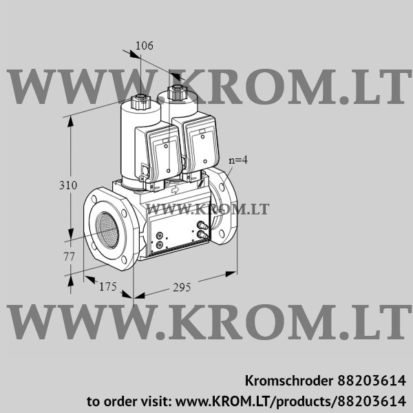 Kromschroder VCS 6T65A05NNQSRB/PPMM/PPMM, 88203614 double solenoid valve, 88203614