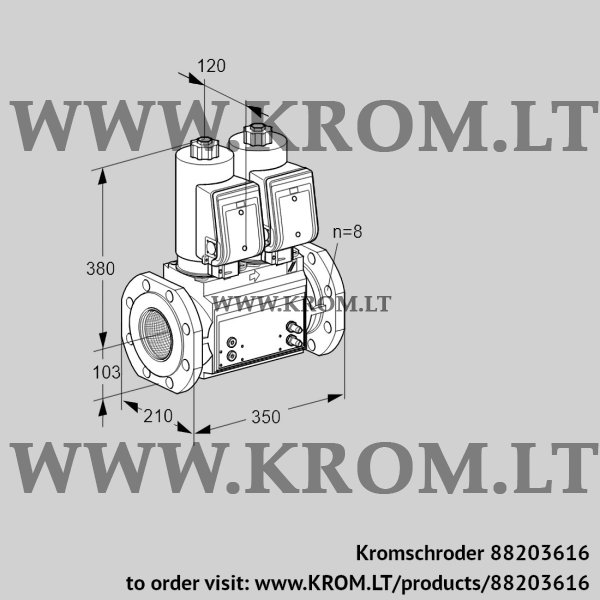 Kromschroder VCS 8T100A05NNQSRB/PPMM/PPMM, 88203616 double solenoid valve, 88203616