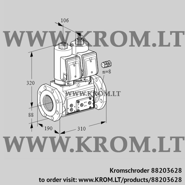 Kromschroder VCS 780F05NNWSR3E/PPPP/PPPP, 88203628 double solenoid valve, 88203628