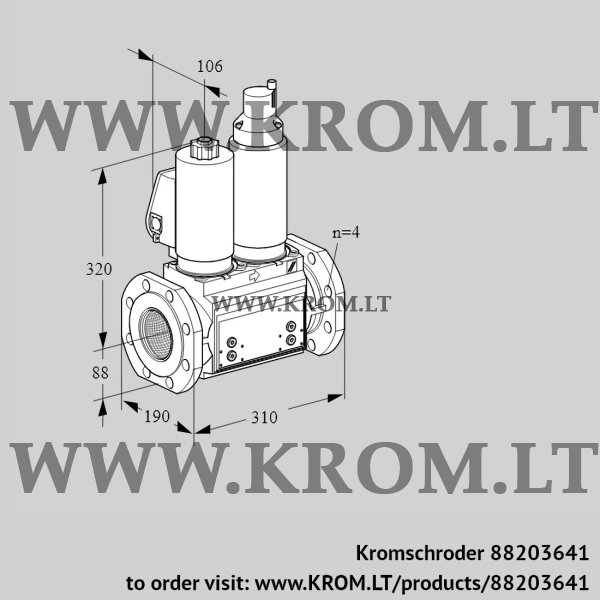 Kromschroder VCS 7T80A05NLQSLB/PPPP/PPPP, 88203641 double solenoid valve, 88203641