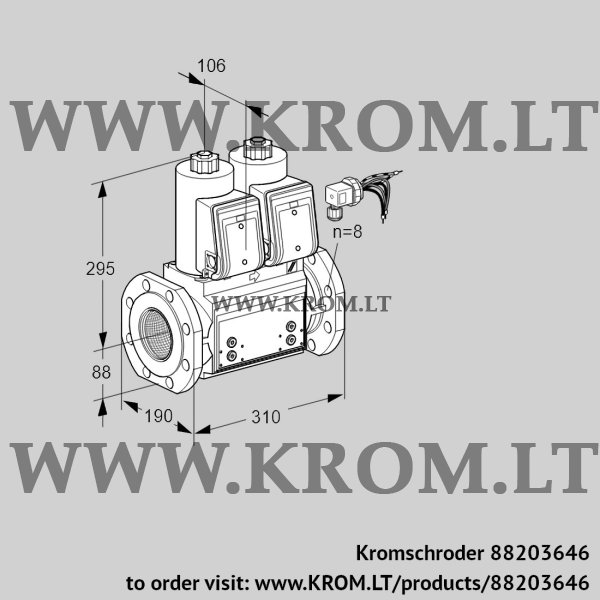 Kromschroder VCS 780F05NNWRB/PPPP/MMPM, 88203646 double solenoid valve, 88203646