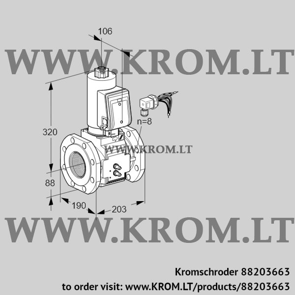 Kromschroder VAS 780F05NWGRB/MM/PP, 88203663 gas solenoid valve, 88203663