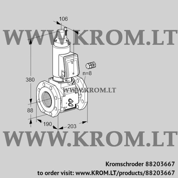 Kromschroder VAS 780F05LWGR3B/MM/PP, 88203667 gas solenoid valve, 88203667