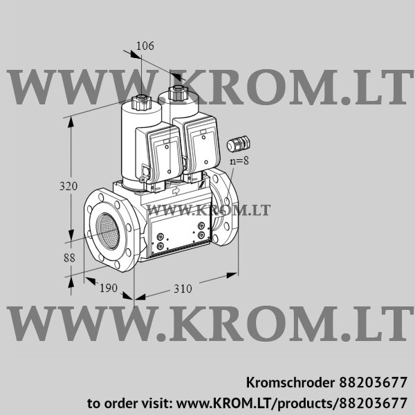 Kromschroder VCS 780F05NNWGR3B/PPPP/PPPP, 88203677 double solenoid valve, 88203677