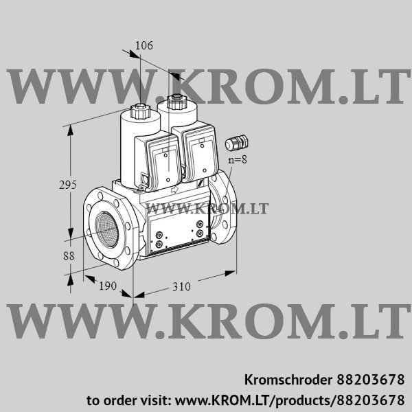 Kromschroder VCS 780F05NNWR3B/PPPP/PPPP, 88203678 double solenoid valve, 88203678