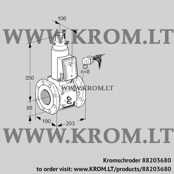 Kromschroder VAS 780F05LWB/MM/PP, 88203680 gas solenoid valve, 88203680