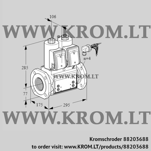 Kromschroder VCS 665F05NNKRB/PPPP/PPPP, 88203688 double solenoid valve, 88203688