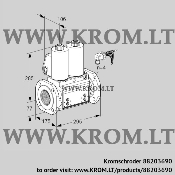 Kromschroder VCS 665F05NNKLB/PPPP/PPPP, 88203690 double solenoid valve, 88203690