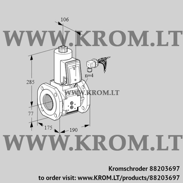 Kromschroder VAS 665F05NQB/PP/PP, 88203697 gas solenoid valve, 88203697