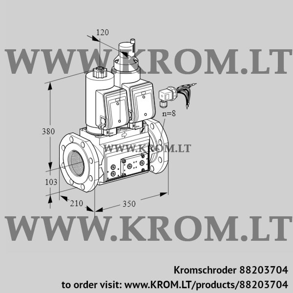 Kromschroder VCS 8100F05NLWSRE/PPPP/PPPP, 88203704 double solenoid valve, 88203704