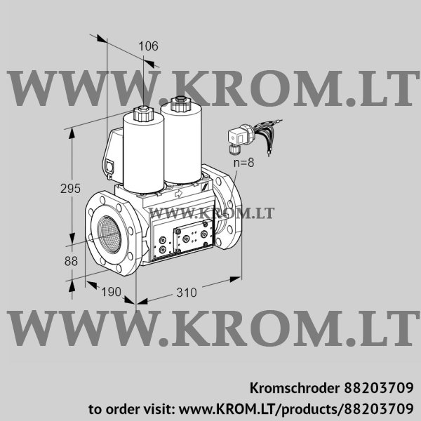 Kromschroder VCS 780F05NNWLE/PPPP/PPPP, 88203709 double solenoid valve, 88203709