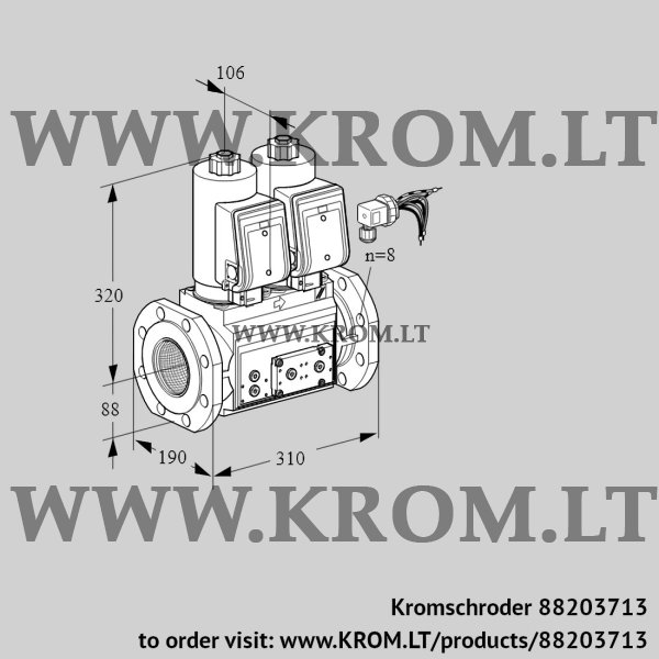 Kromschroder VCS 780F05NNWGRE/PPPP/PPEP, 88203713 double solenoid valve, 88203713