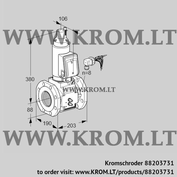 Kromschroder VAS 780F05LWSRB/MM/PP, 88203731 gas solenoid valve, 88203731