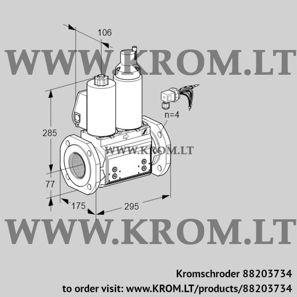 Kromschroder VCS 665F05NLKLB/PPPP/PPPP, 88203734 double solenoid valve, 88203734