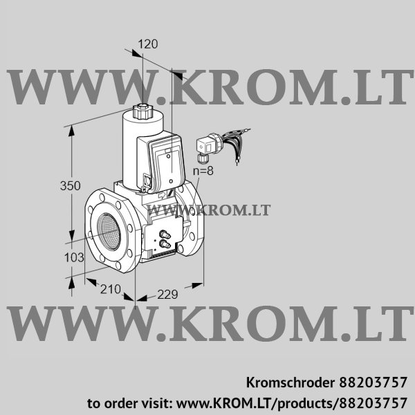 Kromschroder VAS 8100F05NWB/MM/PP, 88203757 gas solenoid valve, 88203757