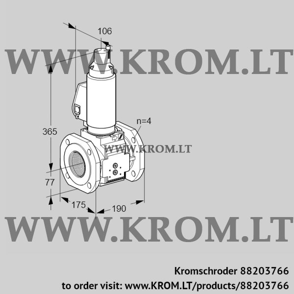 Kromschroder VAS 6T65A05LQSLB/PP/PP, 88203766 gas solenoid valve, 88203766