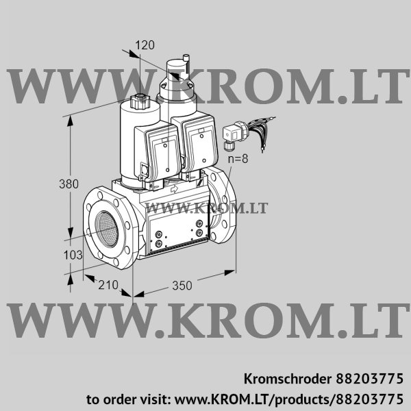 Kromschroder VCS 8100F05NLQSRB/PPPP/PPPP, 88203775 double solenoid valve, 88203775