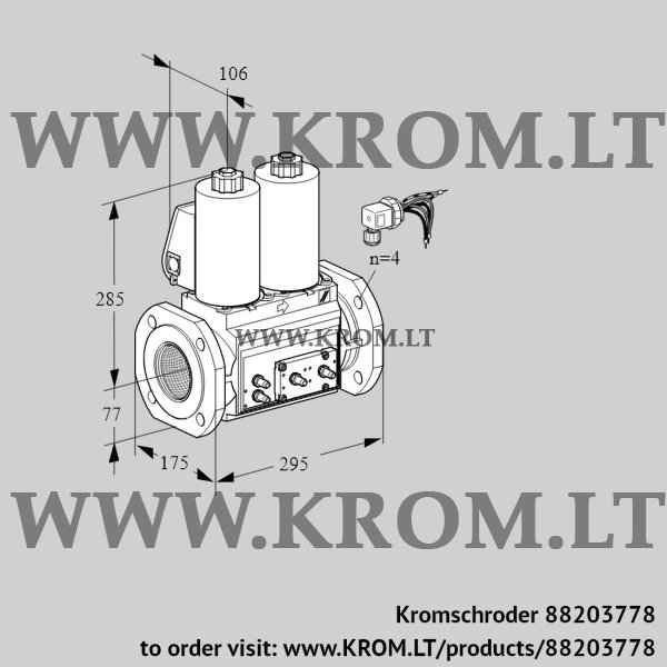 Kromschroder VCS 665F05NNWLE/MMMM/PPMM, 88203778 double solenoid valve, 88203778