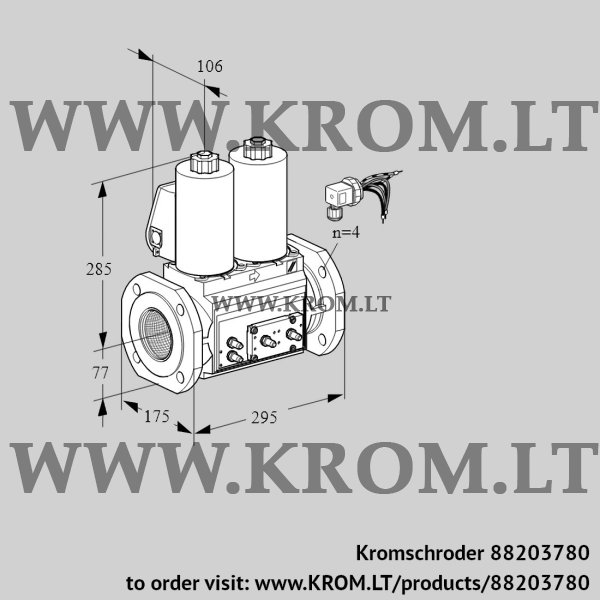 Kromschroder VCS 665F05NNWLE/MMMM/PPMM, 88203780 double solenoid valve, 88203780