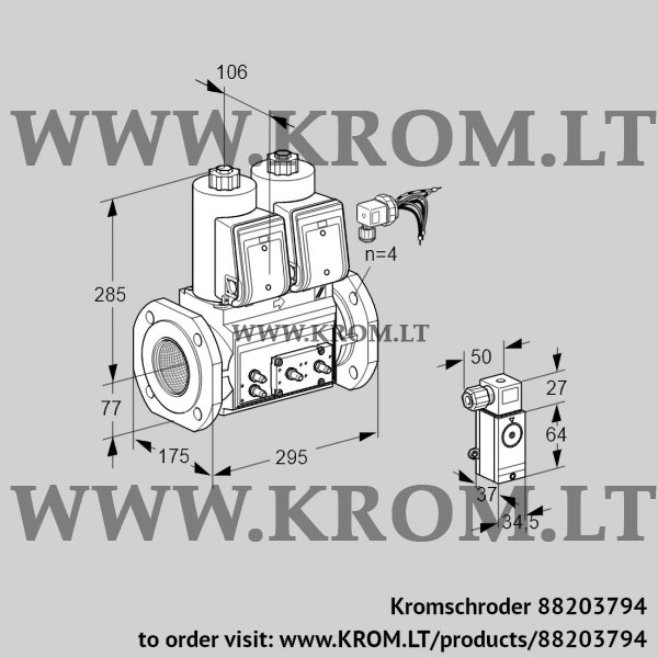 Kromschroder VCS 665F05NNWRE/MMMM/P3P3, 88203794 double solenoid valve, 88203794