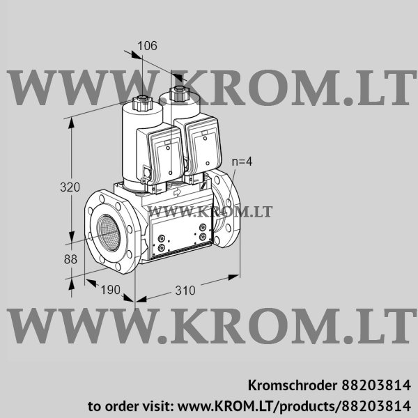 Kromschroder VCS 7T80A05NNQSRB/PPPP/PPPP, 88203814 double solenoid valve, 88203814