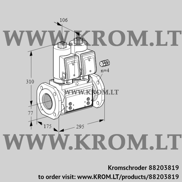 Kromschroder VCS 665F05NNWSR3B/PPPP/PPPP, 88203819 double solenoid valve, 88203819