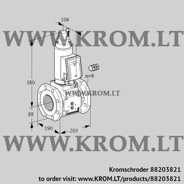 Kromschroder VAS 780F05LQSR3B/PP/PP, 88203821 gas solenoid valve, 88203821