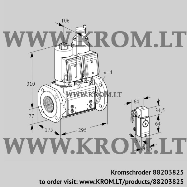 Kromschroder VCS 6T65A05NLQSRB/1-3-/PPPP, 88203825 double solenoid valve, 88203825