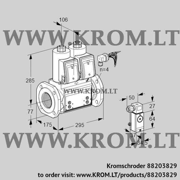 Kromschroder VCS 665F05NNWRB/2-P3/PPPP, 88203829 double solenoid valve, 88203829