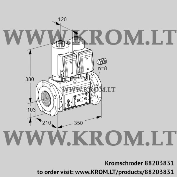 Kromschroder VCS 8100F05NNWGR3E/PPPP/PPPP, 88203831 double solenoid valve, 88203831