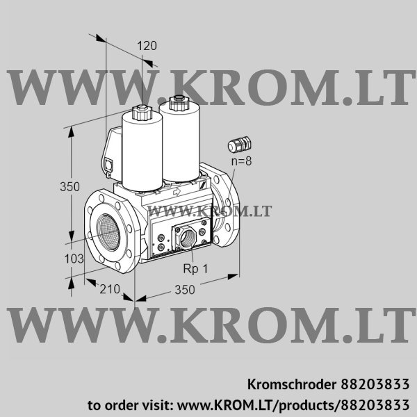 Kromschroder VCS 8100F05NNWL3E/PPEP/PPPP, 88203833 double solenoid valve, 88203833