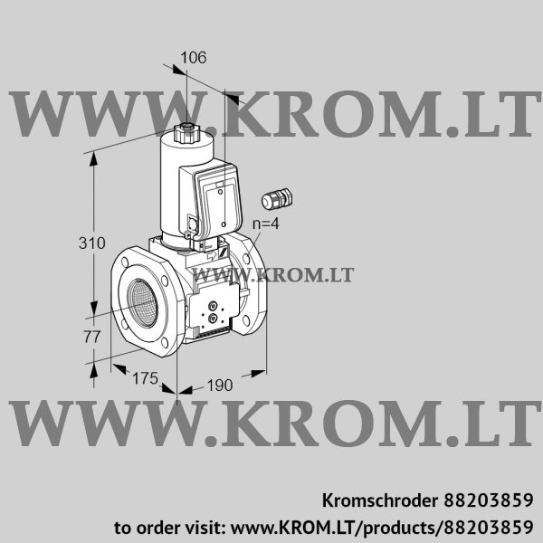 Kromschroder VAS 665F05NQSR3B/PP/PP, 88203859 gas solenoid valve, 88203859